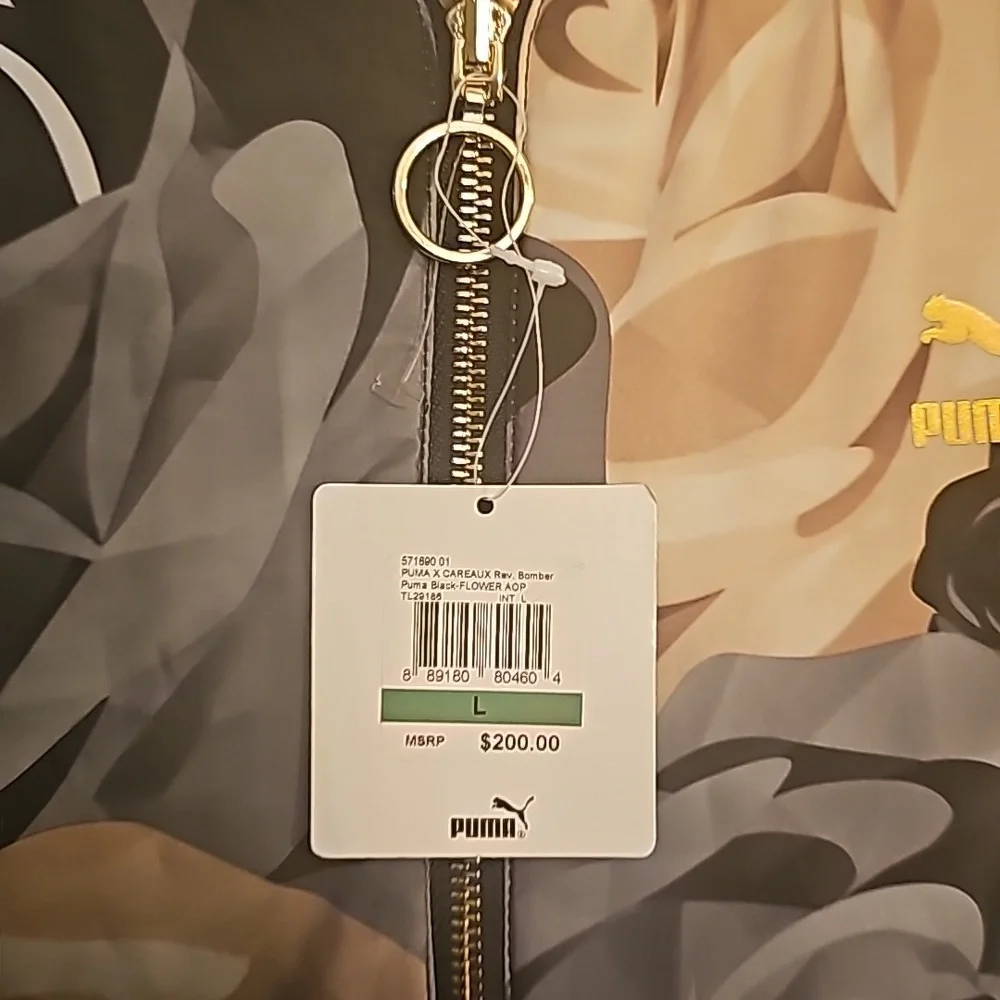 PUMA x CAREAUX BOMBER Reversible JACKET Floral Size Large - Picture 4 of 13